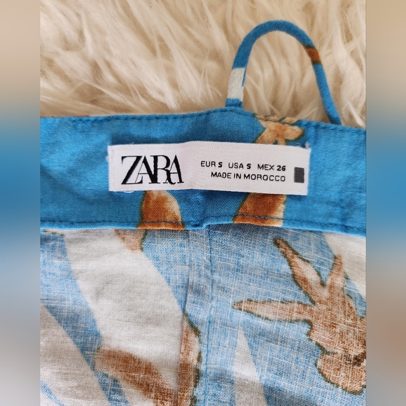 Zara blue floral cut out midi dress size S NWOT - Picture 3 of 10